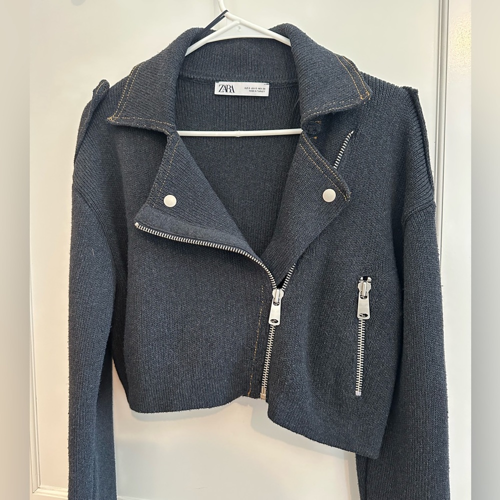 Zara Charcoal Women's Leather Jacket